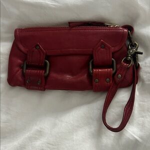 Chic Red Leather Clutch